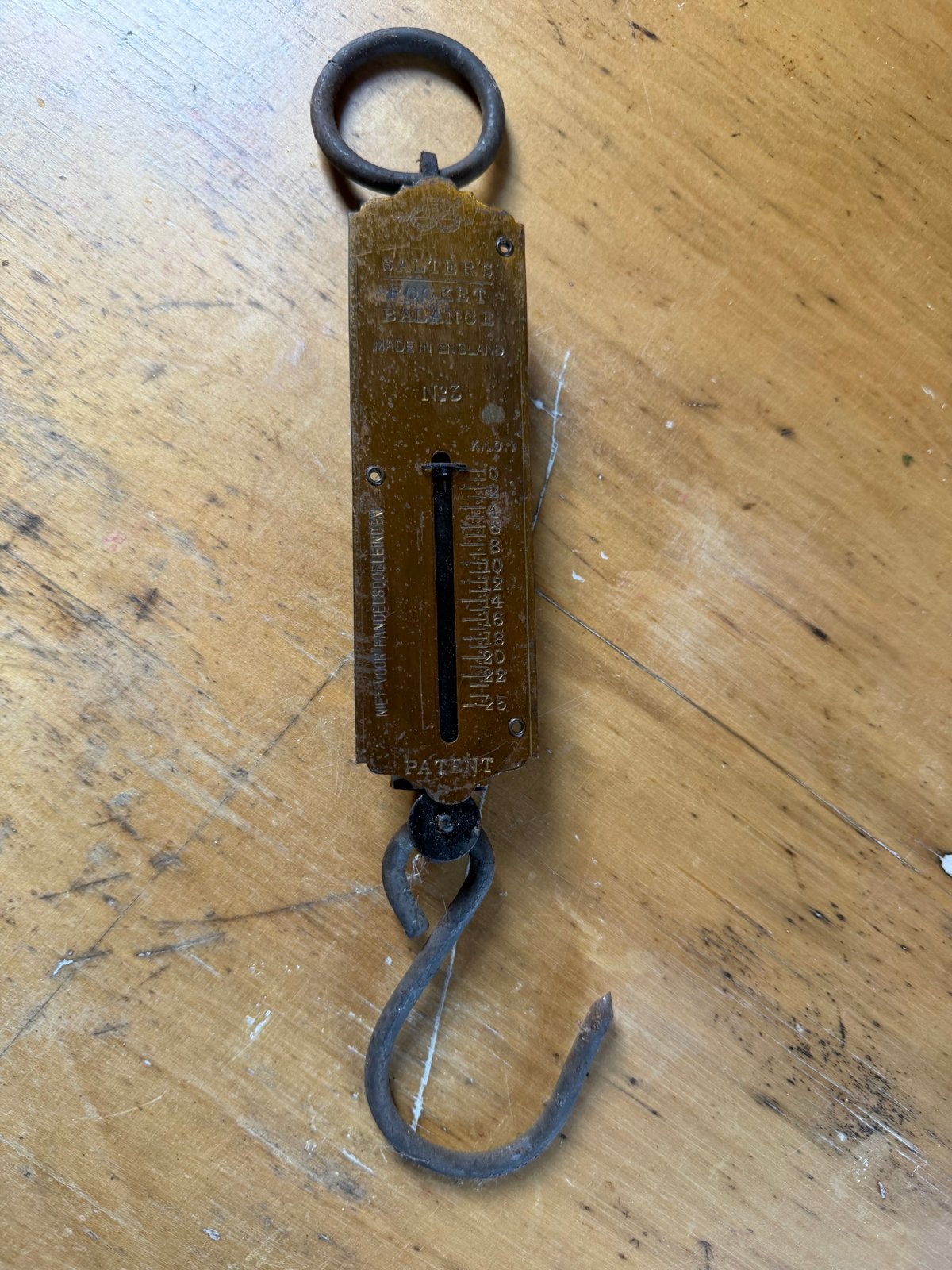 Antieke trekweegschaal Salter's Pocket Balance tot 25kg, Ophalen of Verzenden