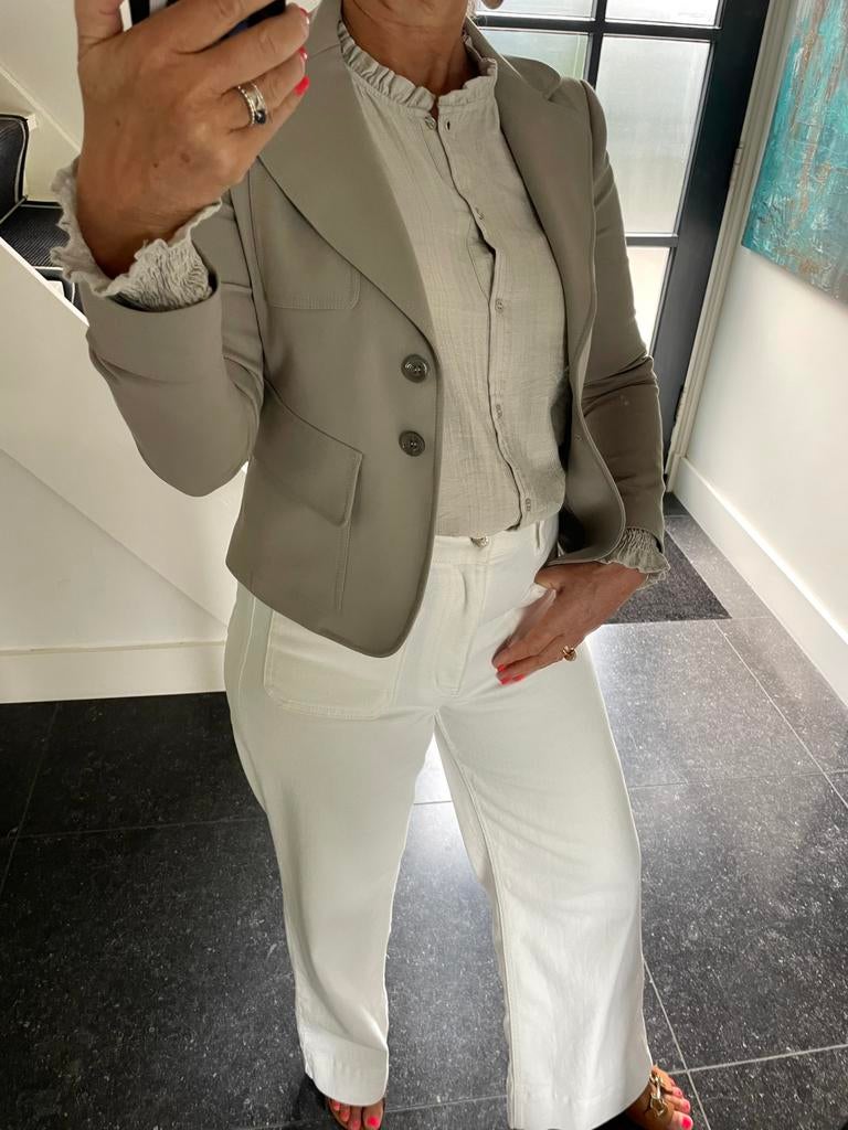Patrizia Pepe, prachtige blazer van Italiaans Label, XS/S, Beige, Ophalen of Verzenden, Zo goed als nieuw, Jasje