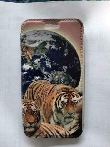 telefoonhoesje voor de samsung galaxy J3, afb aarde/tijger, Ophalen of Verzenden, Nieuw, Hoesje of Tasje