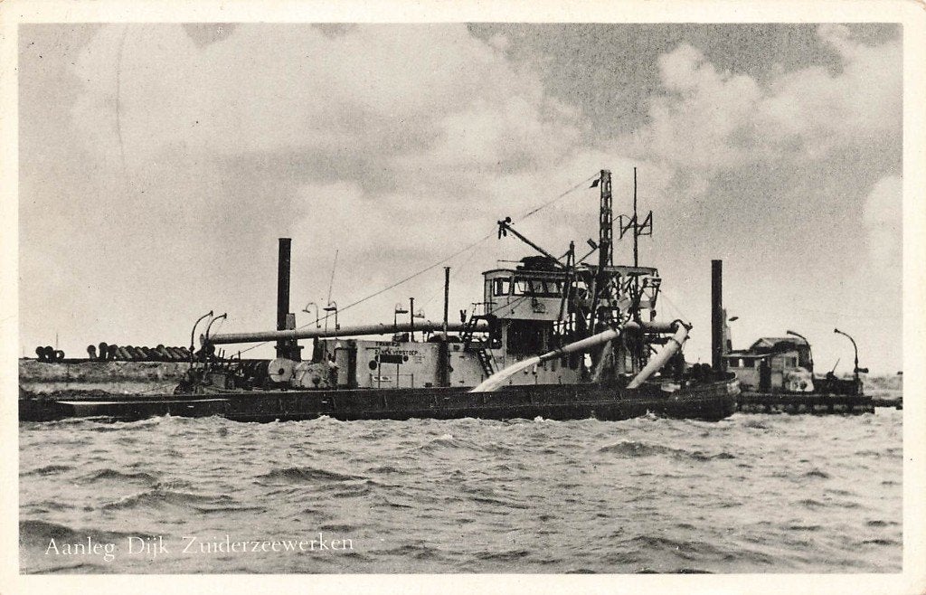 Aanleg Dijk Zuiderzeewerken, Ophalen of Verzenden, 1940 tot 1960, Ongelopen, Gelderland
