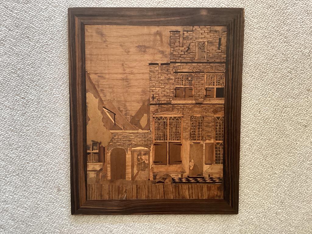 Vermeer Straatje van Vermeer maquetterie // 34.5x28.5 cm, Ophalen of Verzenden