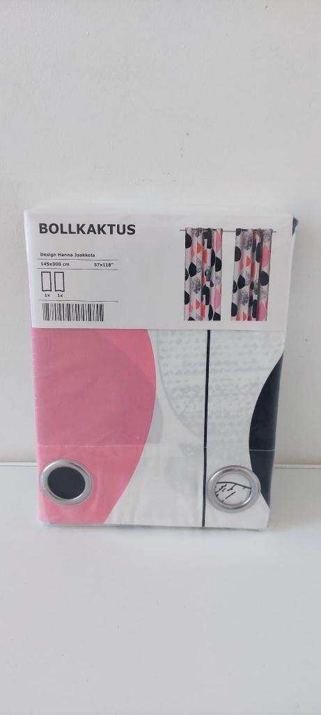 Vintage Ikea Bollkaktus Gordijnen Nieuw 2 keer 145x300 cm, 100 tot 150 cm, Nieuw, Ophalen of Verzenden, Retro Vintage Eclectisch