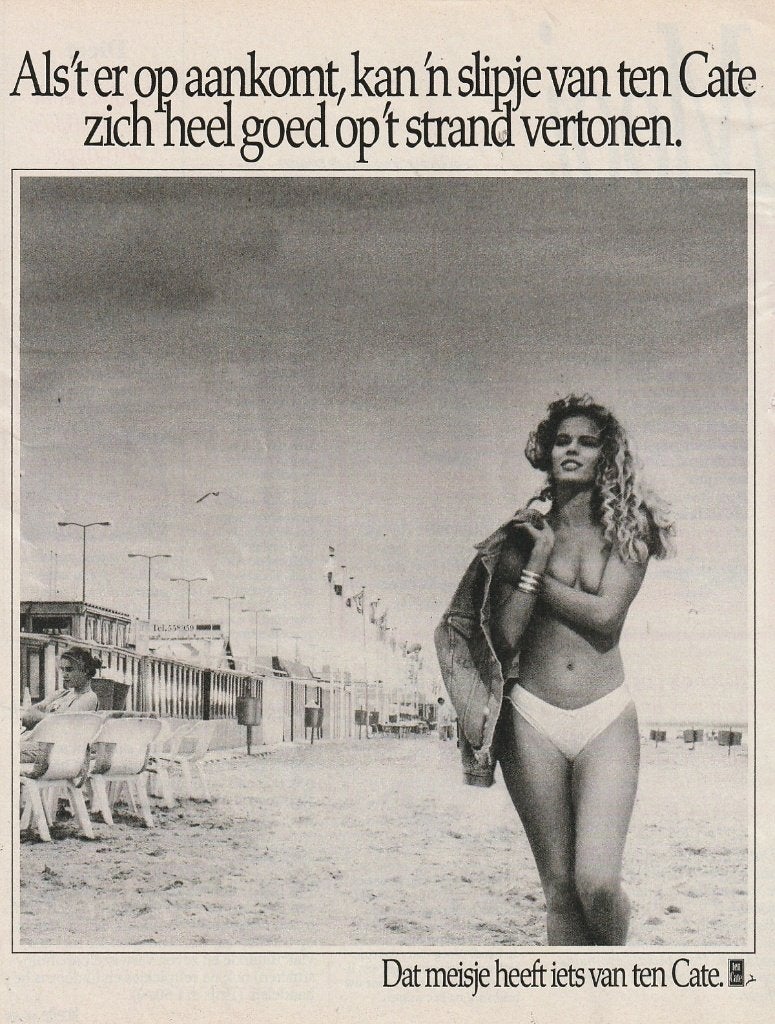 Retro reclame 1989 Ten Cate dames lingerie topless vrouw, Verzenden, Overige typen