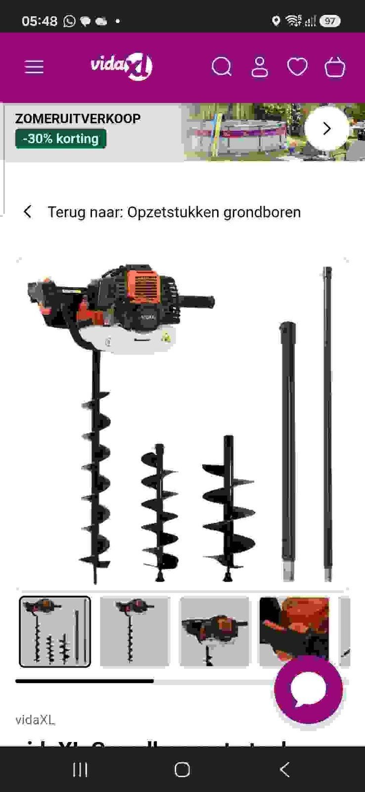 Nieuwe Grondboor - Slechts één keer gebruikt, met doos, Ophalen of Verzenden, Zo goed als nieuw, Overige typen, Overige merken