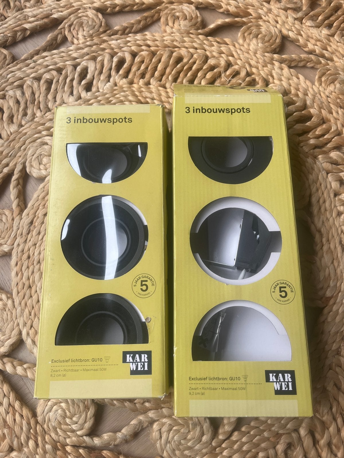 4x Karwei inbouwspots GU10 zwart richtbaar, Halogeen, Verstelbaar, GU10, Overige merken