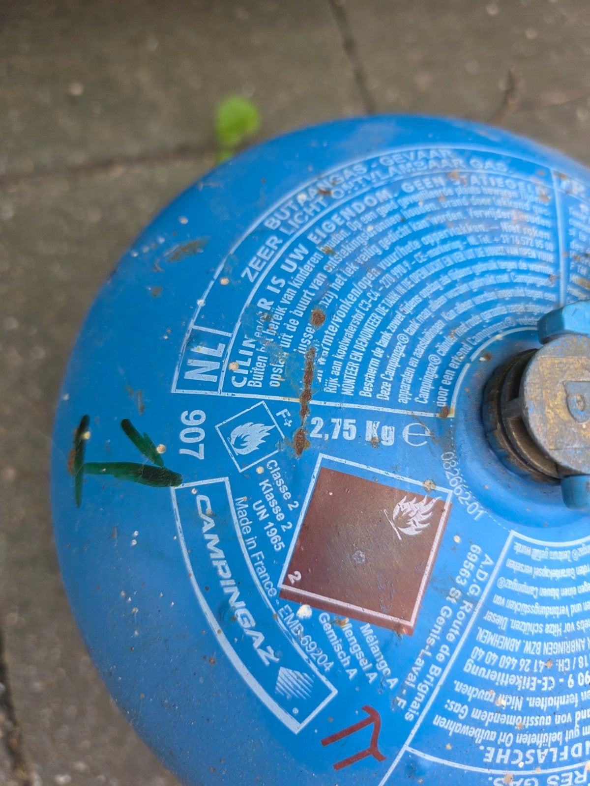 Lege Campingaz 907 gasfles (zonder vulling), Ophalen