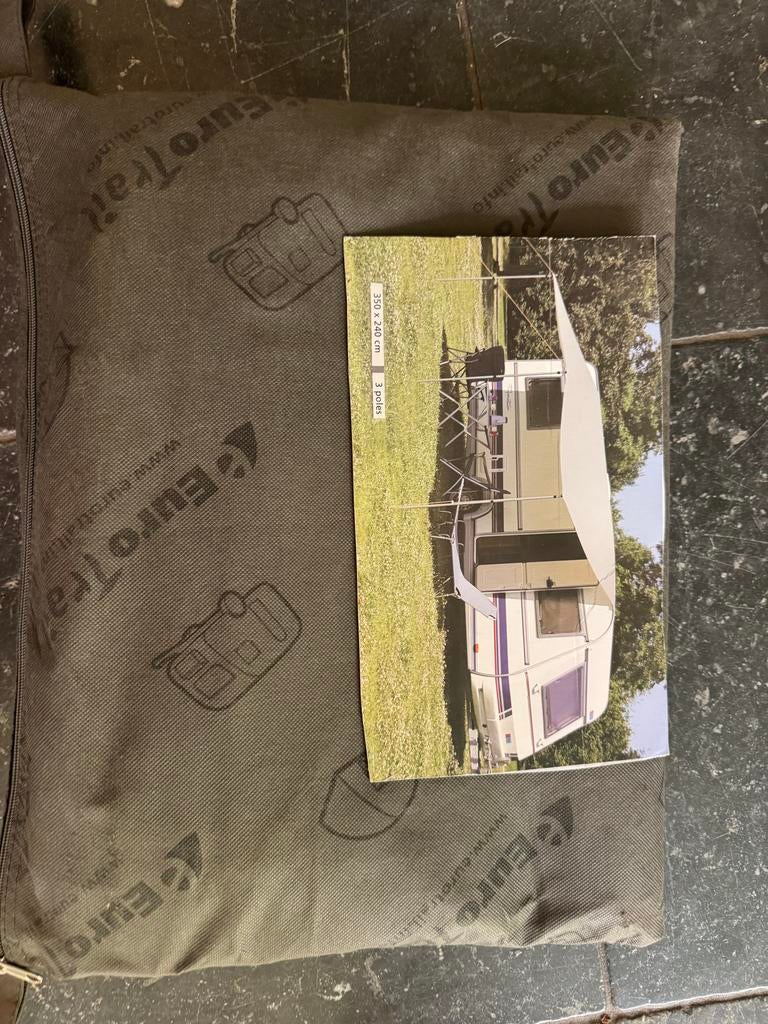 Euro Trail Caravan Luifel 350x240 cm met 3 stokken, Ophalen of Verzenden, Gebruikt