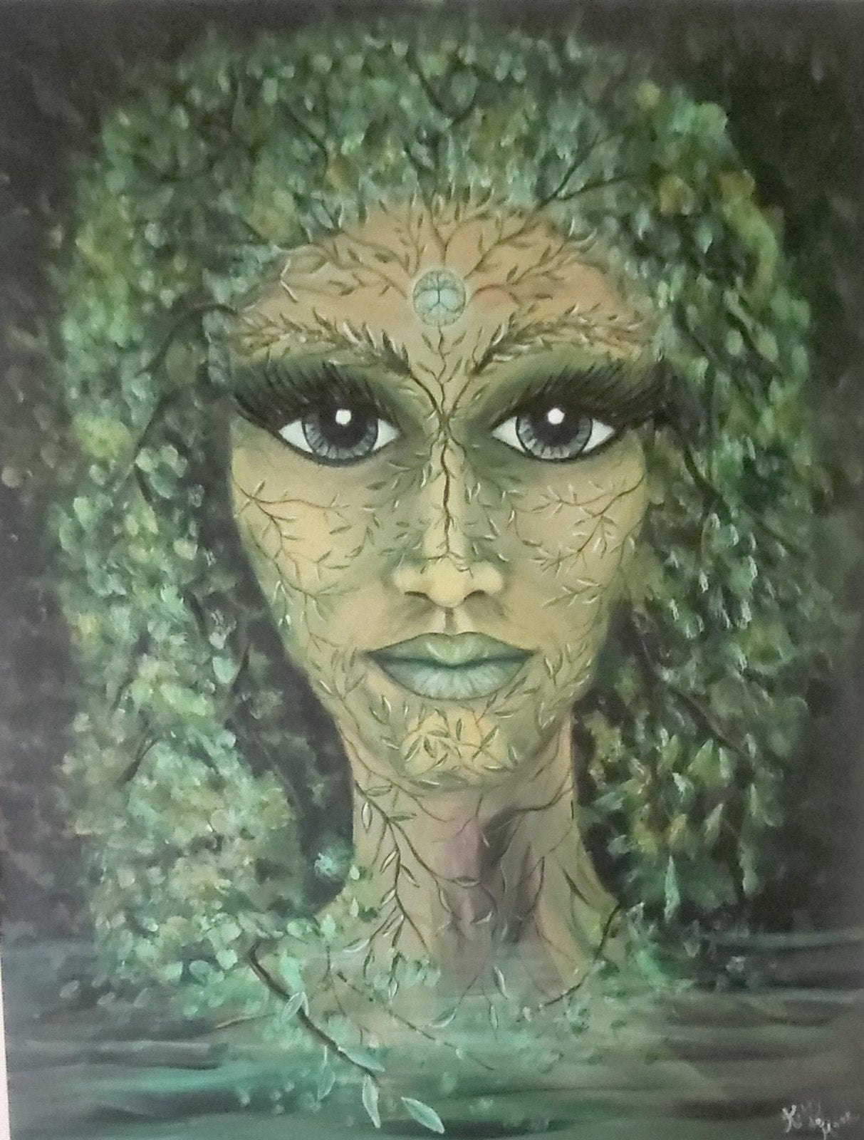 Schilderij, Bosgodin, Antiek en Kunst, Ophalen