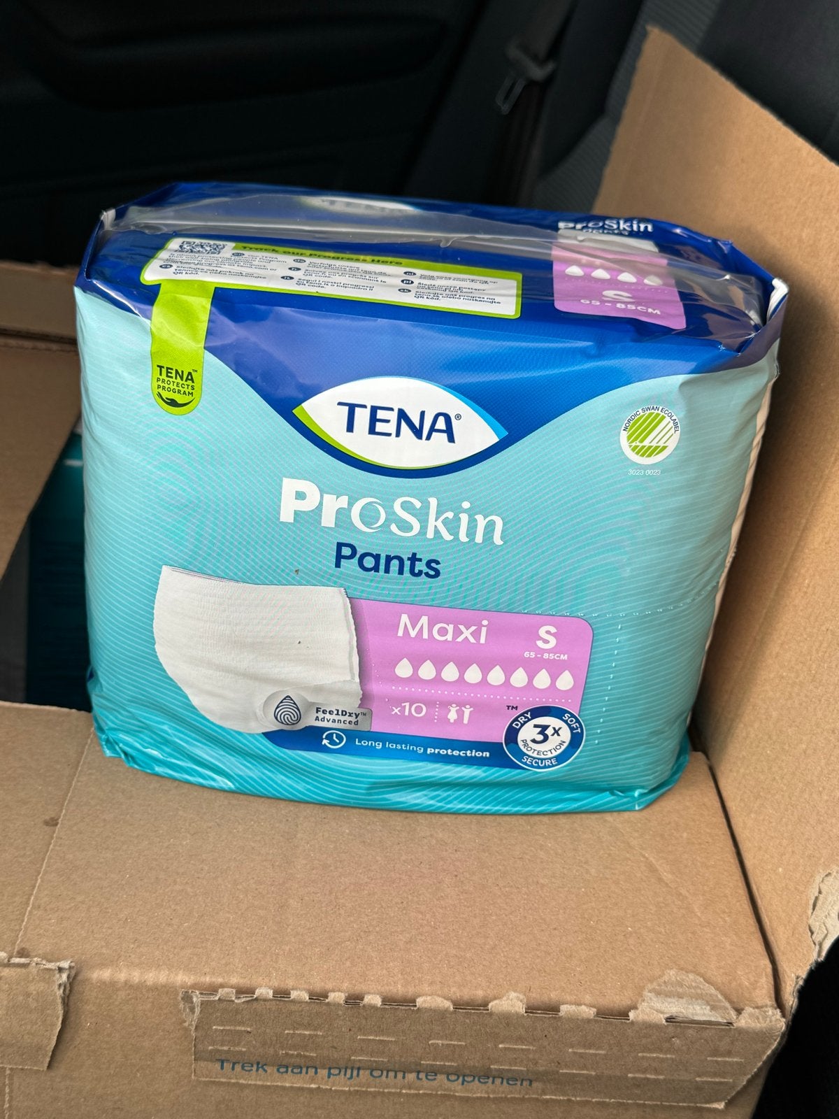 5 x ongeopend pak tena proskin maxi maat S, Ophalen, Nieuw