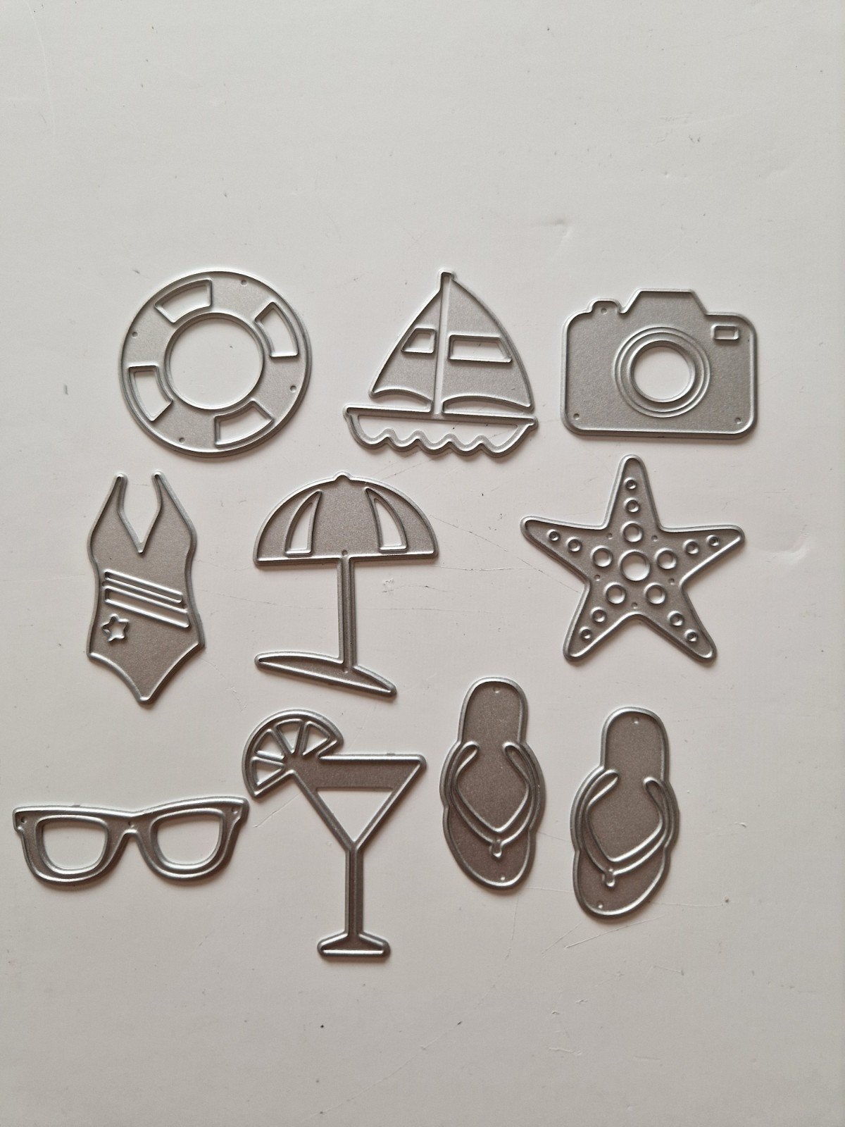 Snijmallen Zomer Strand Thema - Scrapbooking & Kaarten, Ophalen of Verzenden, Zo goed als nieuw