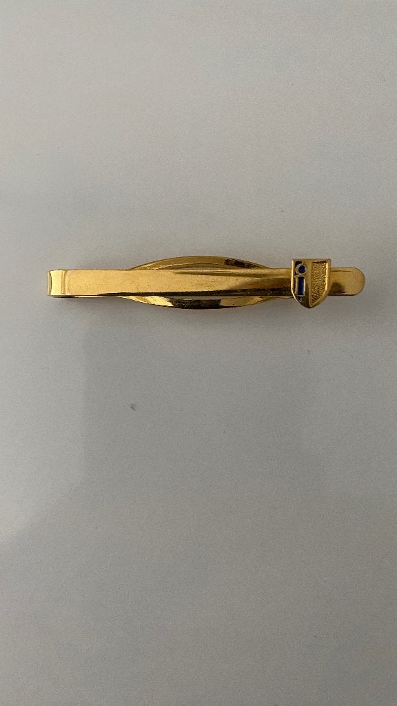 Gouden stropdasclip met blauw detail, Overige kleuren, Onbekend, Ophalen of Verzenden, Zo goed als nieuw