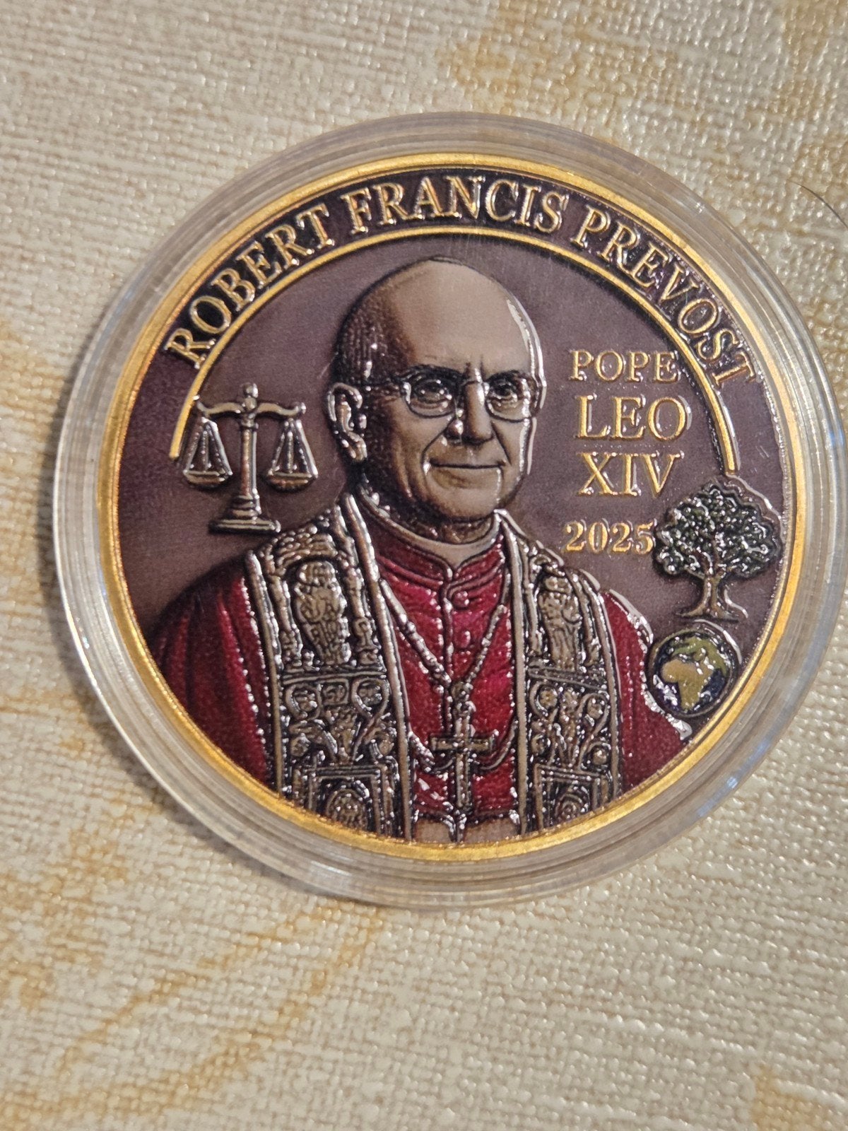 Herdenkingsmunt Paus Leo XIV Robert Francis Prevost 2025, Ophalen of Verzenden, Overige materialen, Buitenland