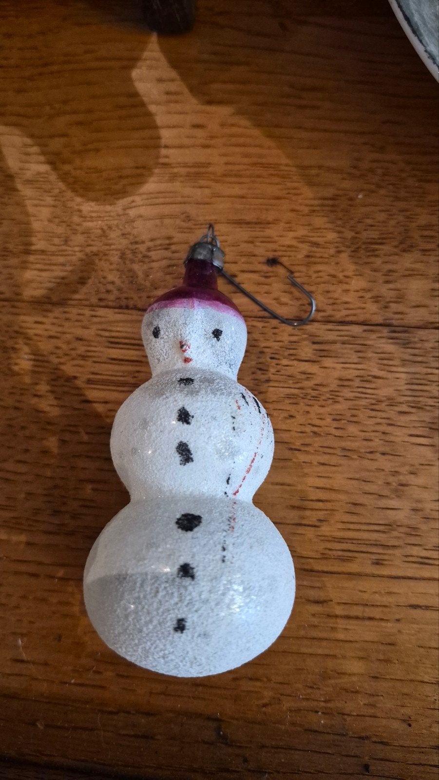 schattige oude kerstbal sneeuwpopje, Ophalen of Verzenden