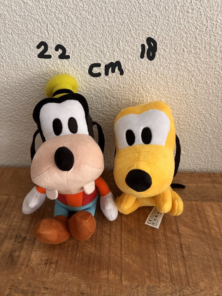 Set Disney knuffels Pluto en Goofy. 22 & 18 cm. ZGAN., Disney, Disney, Overige typen, Ophalen of Verzenden