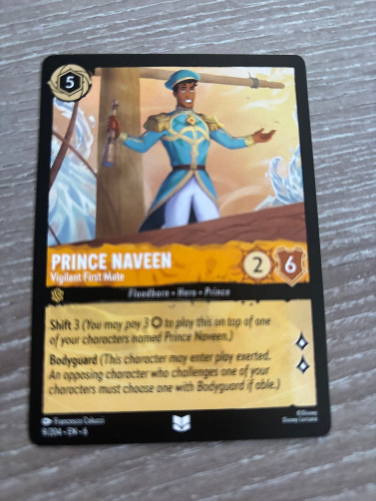 Disney Lorcana Prince Naveen first mate 9-204 6AZS nonfoil, Ophalen of Verzenden, Zo goed als nieuw