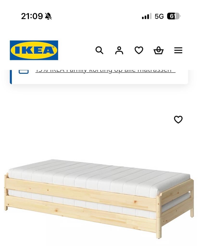 2 eenpersoons bedden stapelbaar, Ophalen, Gebruikt, 80 cm, 200 cm