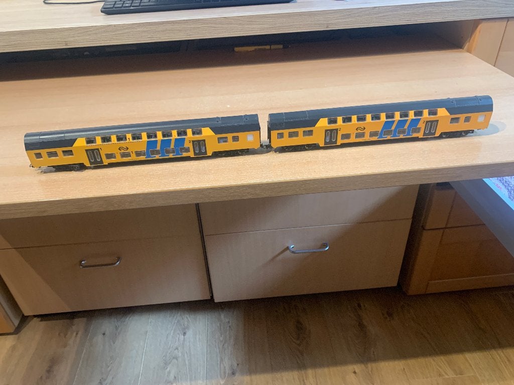 Piko startset 2 dubbeldeksrijtuigen van de NS, Hobby en Vrije tijd, Modeltreinen | H0, Gelijkstroom, Wagon, Piko, Ophalen of Verzenden