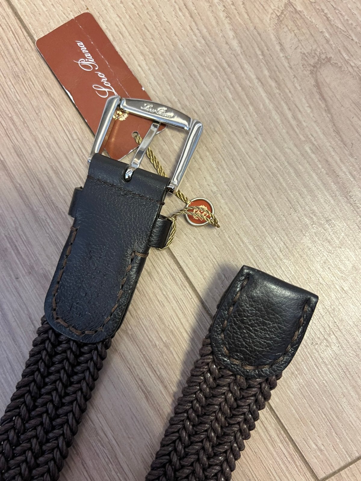 Loro Piana Gevlochten Riem - Nieuw met label 100/40, Bruin, Echt leder, Nieuw, Riem of Ceintuur