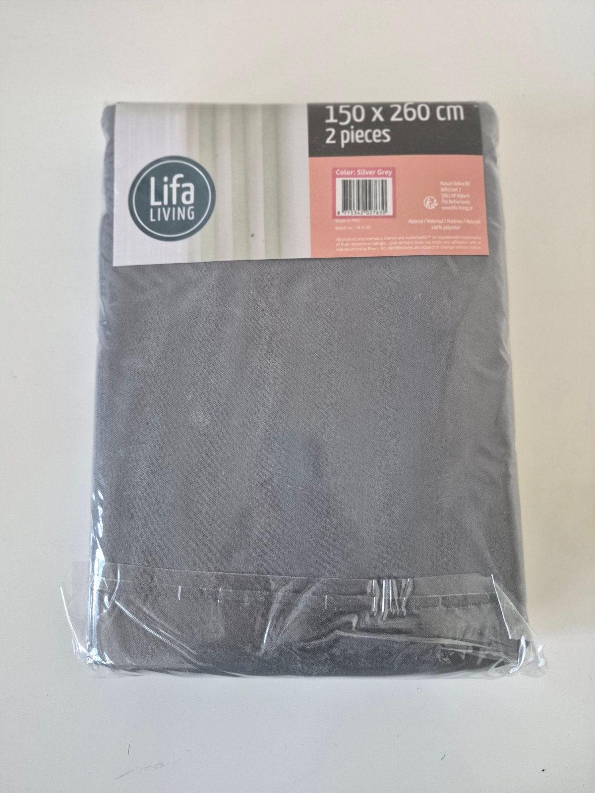 Lifa Living Verduisteringsgordijn Zilver Grijs 150x260 cm, LIFA Living, Grijs, Nieuw, Ophalen of Verzenden