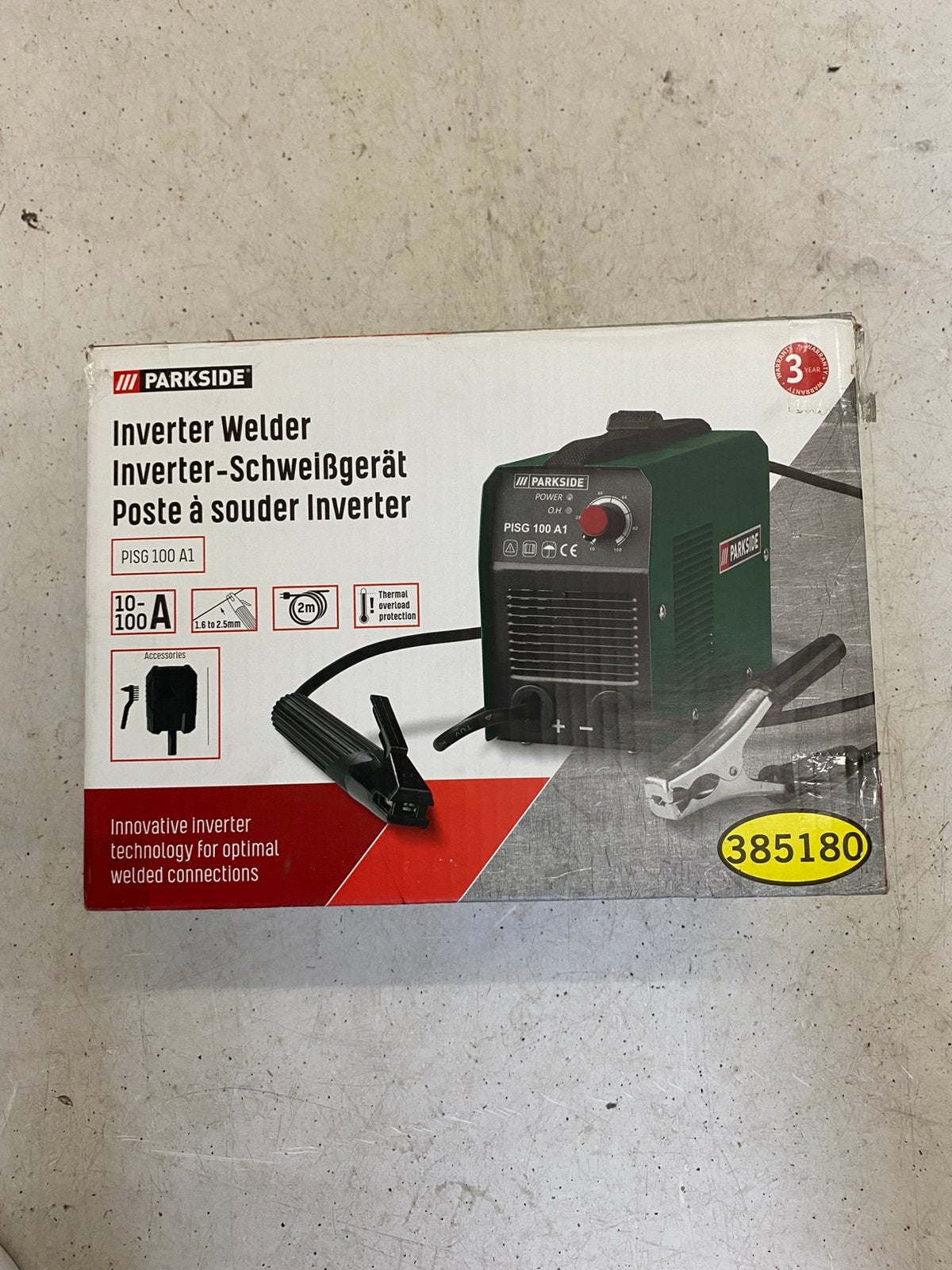 Parkside inverter elektrode lasapparaat, Ophalen of Verzenden, Zo goed als nieuw, Minder dan 150 ampère, Elektroden