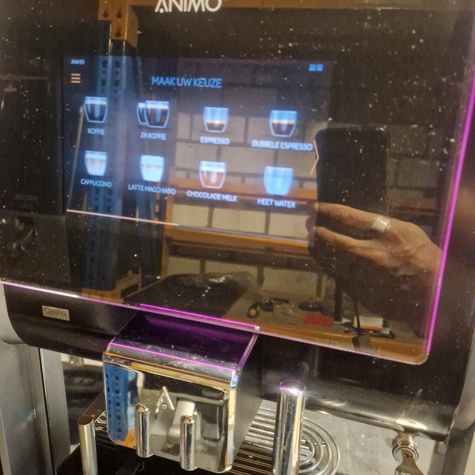 Animo Optime bonen machine, 10 kopjes of meer, Koffiemachine, Zo goed als nieuw, Koffiebonen