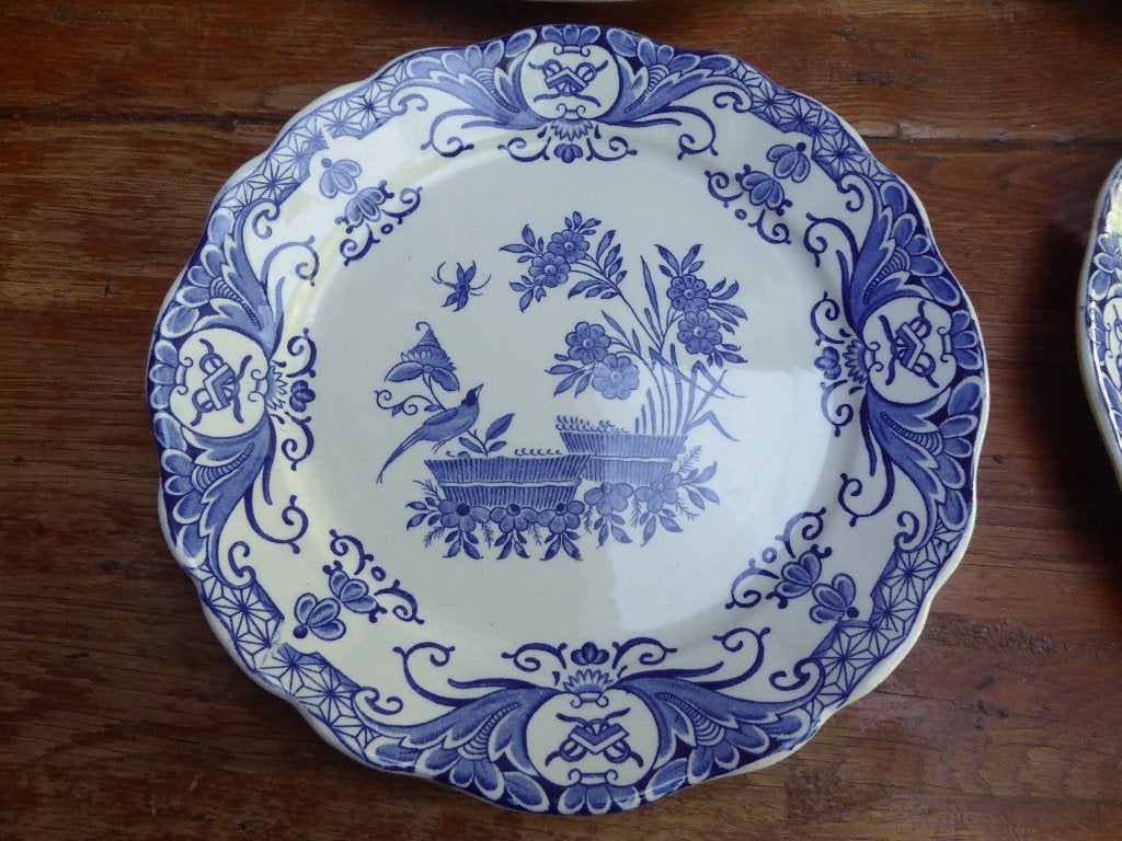 6 antieke dinerborden BFK Delft, Ophalen of Verzenden