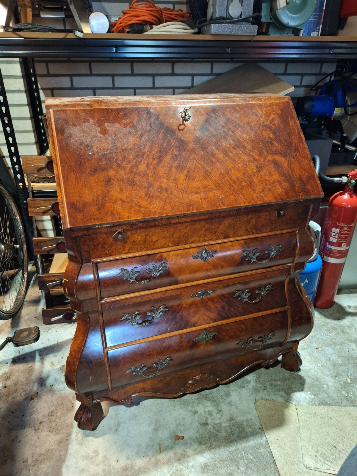 Antiek Biedermeier secretaire - Licht beschadigd, Antiek en Kunst, Ophalen