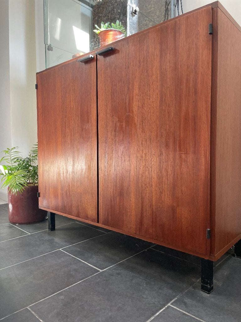 Pastoe kast, Ophalen, Met plank(en), Gebruikt, Teakhout