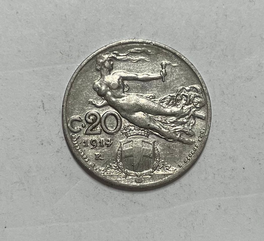 20 cent Italië 1914, Postzegels en Munten, Ophalen of Verzenden, Italië