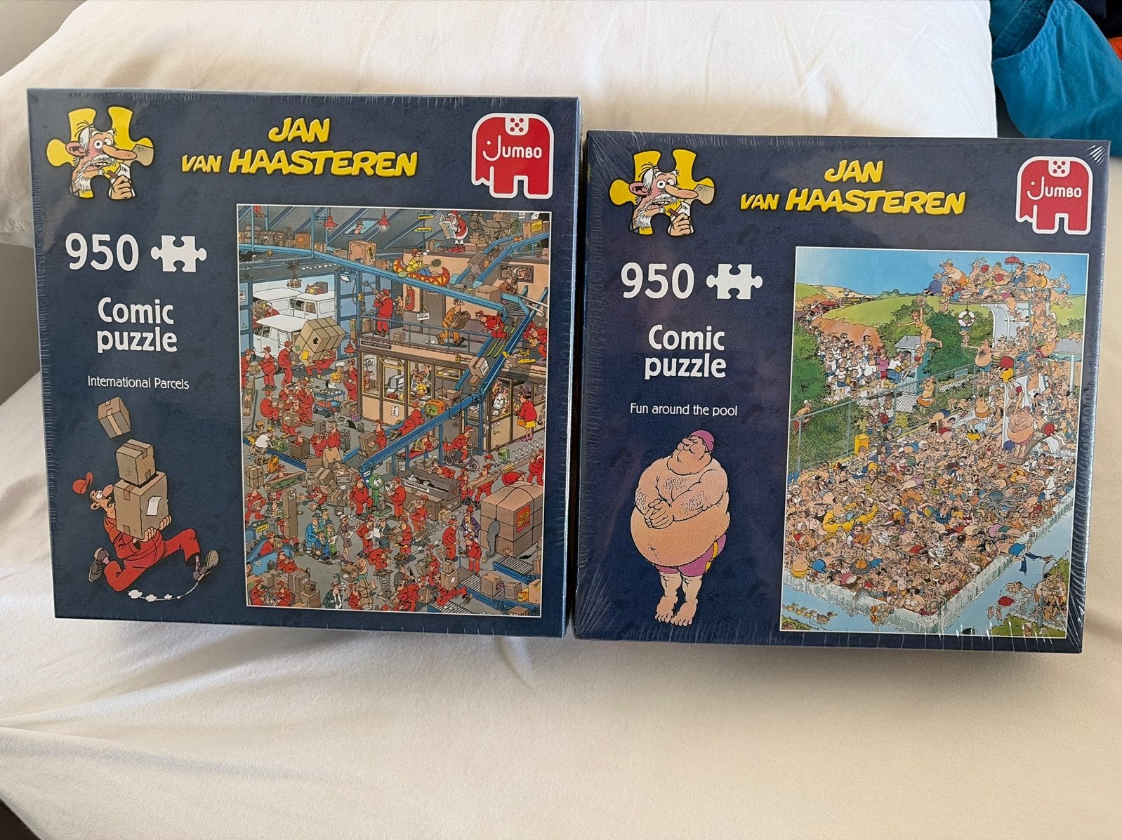 Jan van Haasteren Puzzels - Nieuw in folie (2 stuks), Ophalen of Verzenden, 500 t/m 1500 stukjes, Nieuw, Legpuzzel
