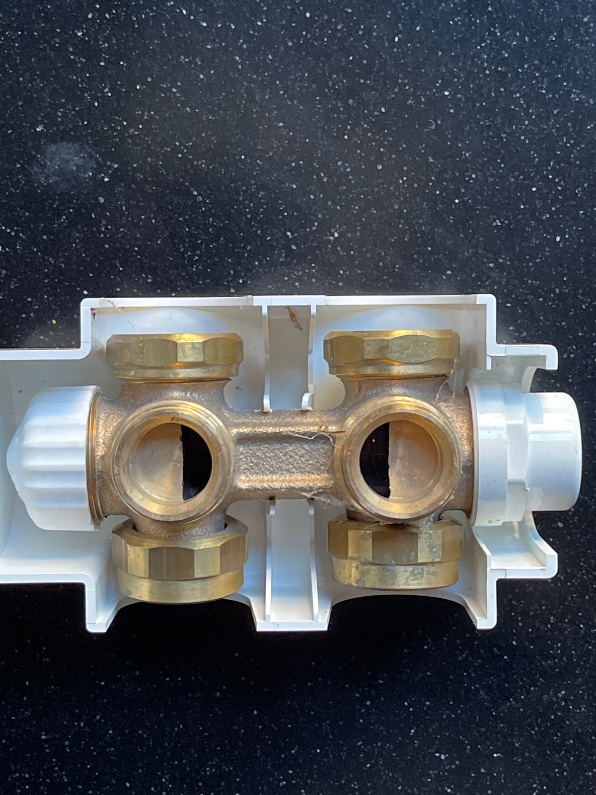 PVC T-stuk met messing koppelingen, Pvc, Verzenden, Overige typen, Nieuw