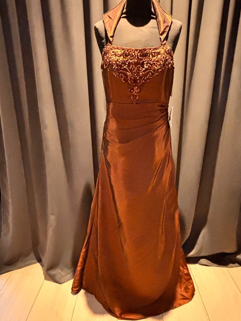 Elegante Galajurk met Pailletten - Maat S, Galajurk, Bruin, ZP, Nieuw