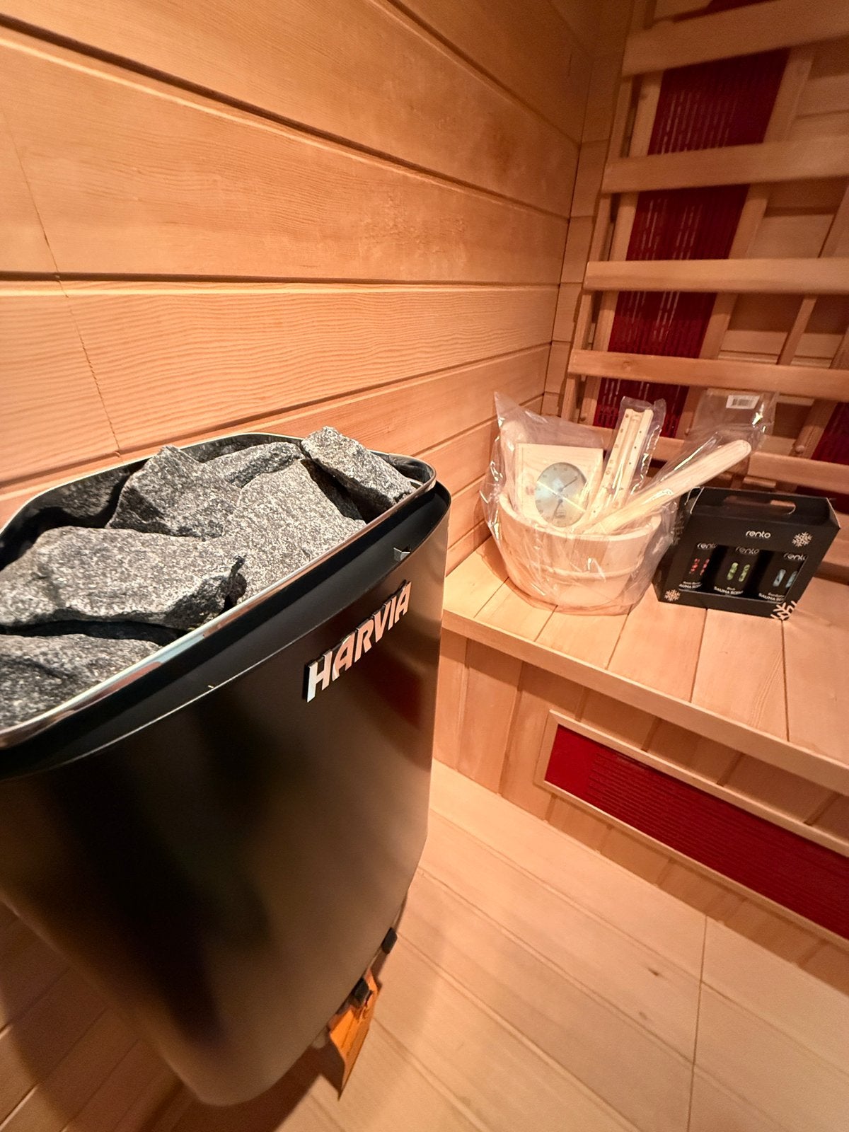 Combi Sauna (Infrarood + Finse sauna) - GRATIS BEZORGING, Ophalen of Verzenden, Zo goed als nieuw, Fins of Traditioneel, Complete sauna