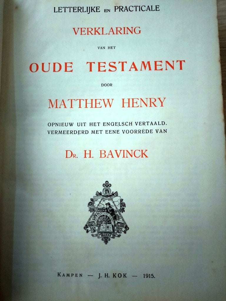 Matthew Henry's Verklaring Oude Testament (1915), Ophalen of Verzenden, Matthew Henry