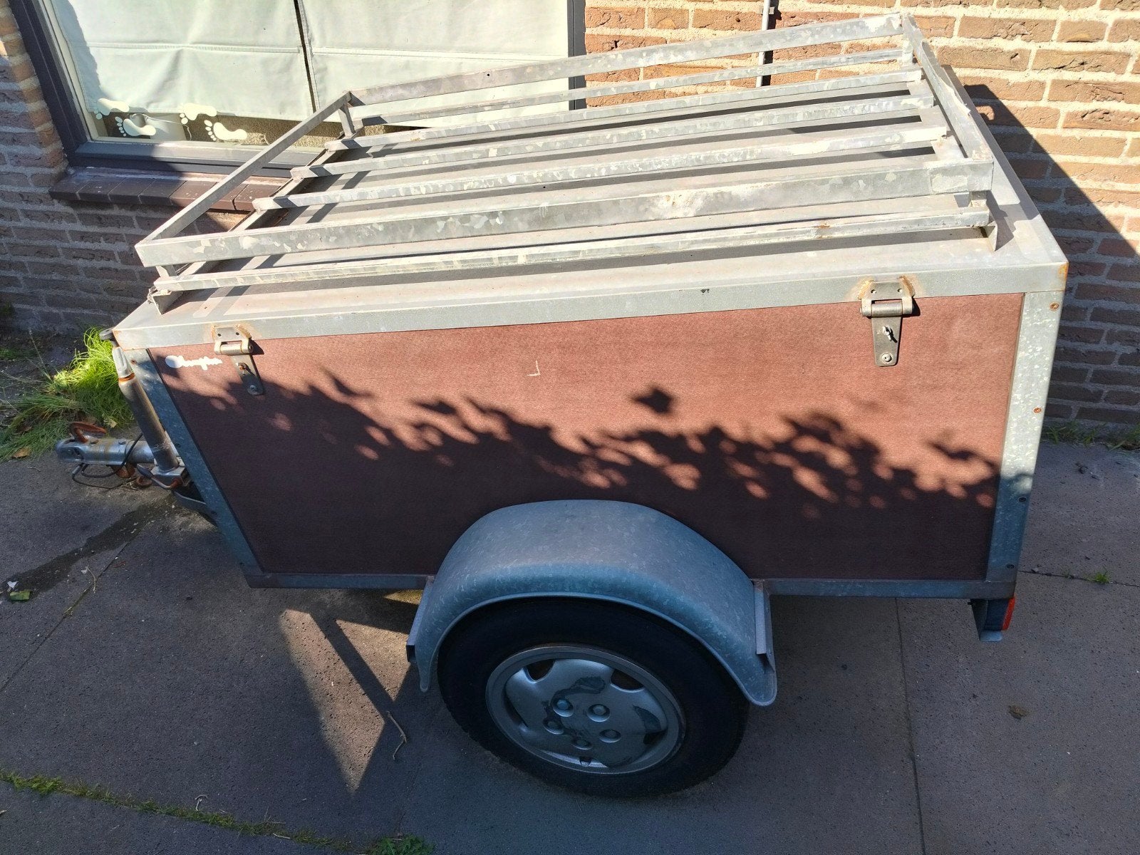 Compacte aanhanger met deksel en imperiaal, Auto diversen, Aanhangers en Bagagewagens, Ophalen