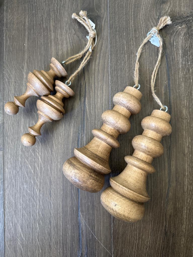 Brocante houten pegels 2 sets, Ophalen