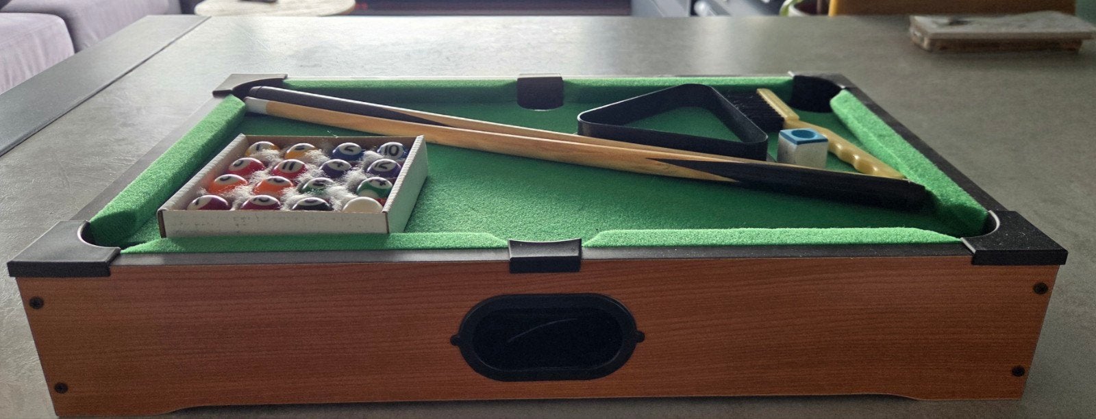 Mini pooltafel met accessoires, Ophalen of Verzenden, Zo goed als nieuw, Pooltafel
