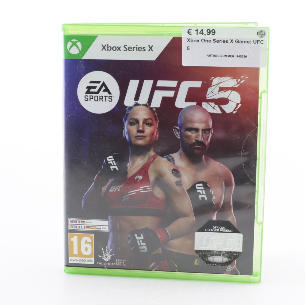 Xbox One Series X Game: UFC 5, Microsoft, Gebruikt, Support@microsoft.com, Microsoft Corporation
One Microsoft Way
Redmond, WA 98052-6399
USA