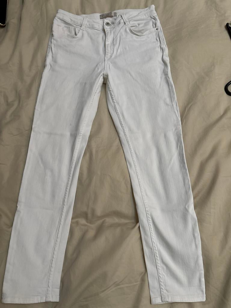 Witte Zara Basic Z1975 Denim Jeans - Maat W33-W36, Ophalen of Verzenden, Zo goed als nieuw, Wit, W33 - W36 (confectie 42/44)