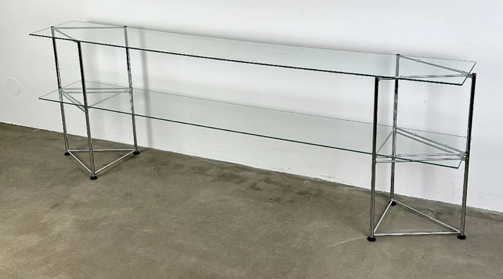 Glazen design wandmeubel Glashylla Narr-Richard Clack, Ophalen, Met plank(en), 150 tot 200 cm, Minder dan 100 cm