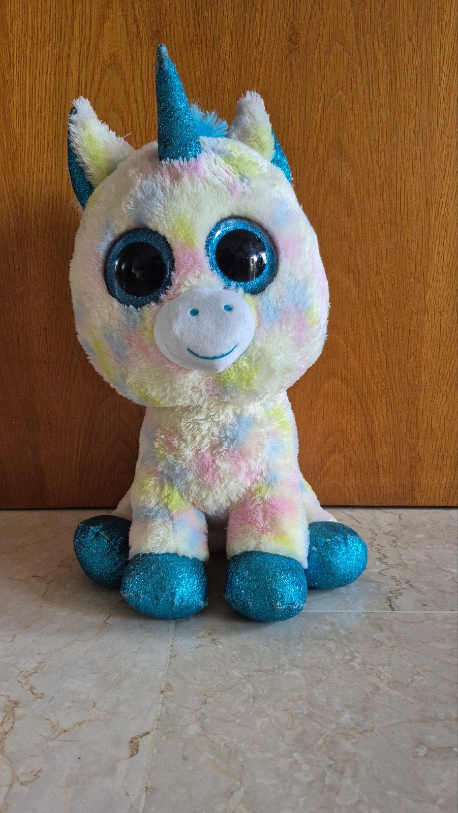 Grote Ty Eenhoorn Knuffel - Sprankelende Ogen, Eenhoorn, Ophalen of Verzenden, Zo goed als nieuw, Middelgroot (20 tot 80 cm)