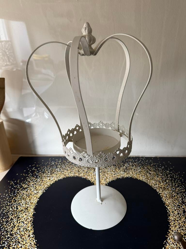 decoratieve metalen kroon / kandelaarhouder, Ophalen of Verzenden, Zo goed als nieuw, Metaal, Minder dan 25 cm