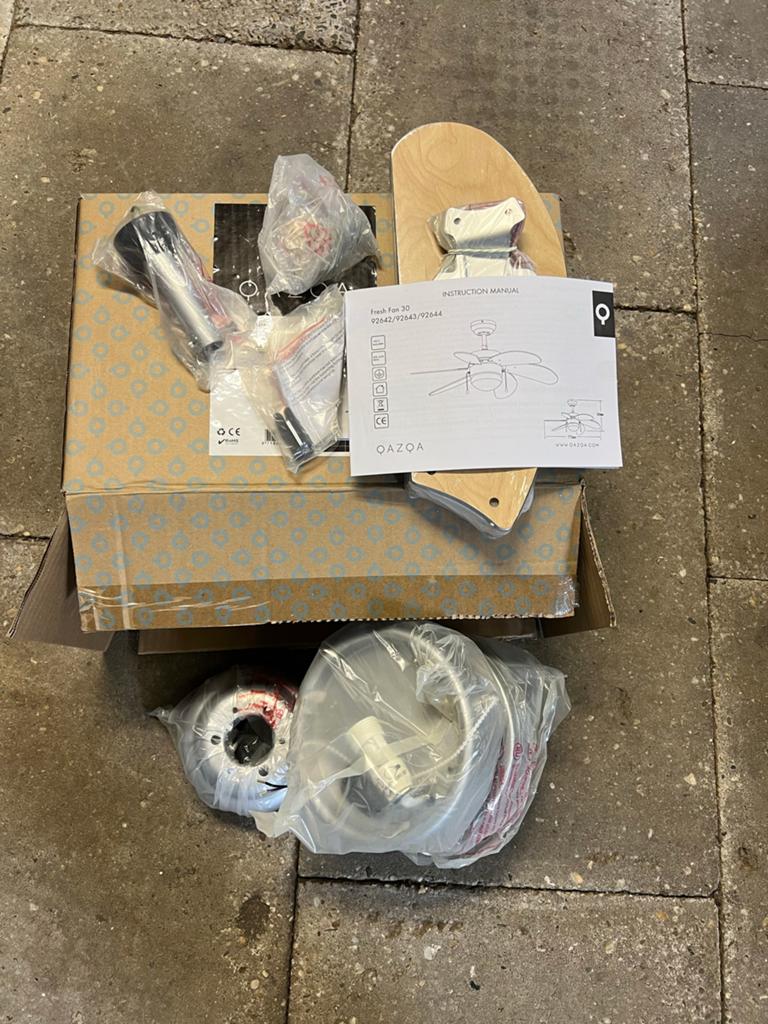 Plafondventilator - Nieuw in doos, Huis en Inrichting, Ophalen, Zo goed als nieuw, Metaal of Aluminium