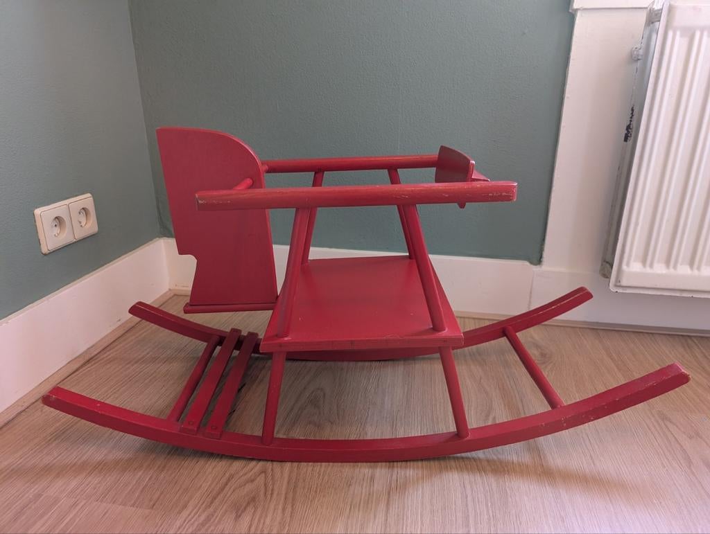 Vintage houten hobbelpaard, Ophalen, Gebruikt