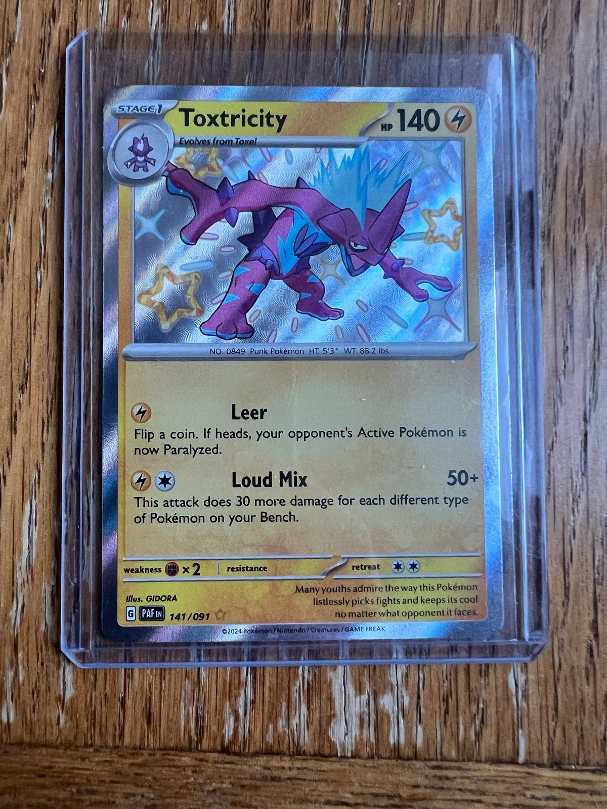 Toxtricity #141 Shiny Rare Pokémon Kaart, Ophalen of Verzenden, Zo goed als nieuw, Losse kaart, Foil