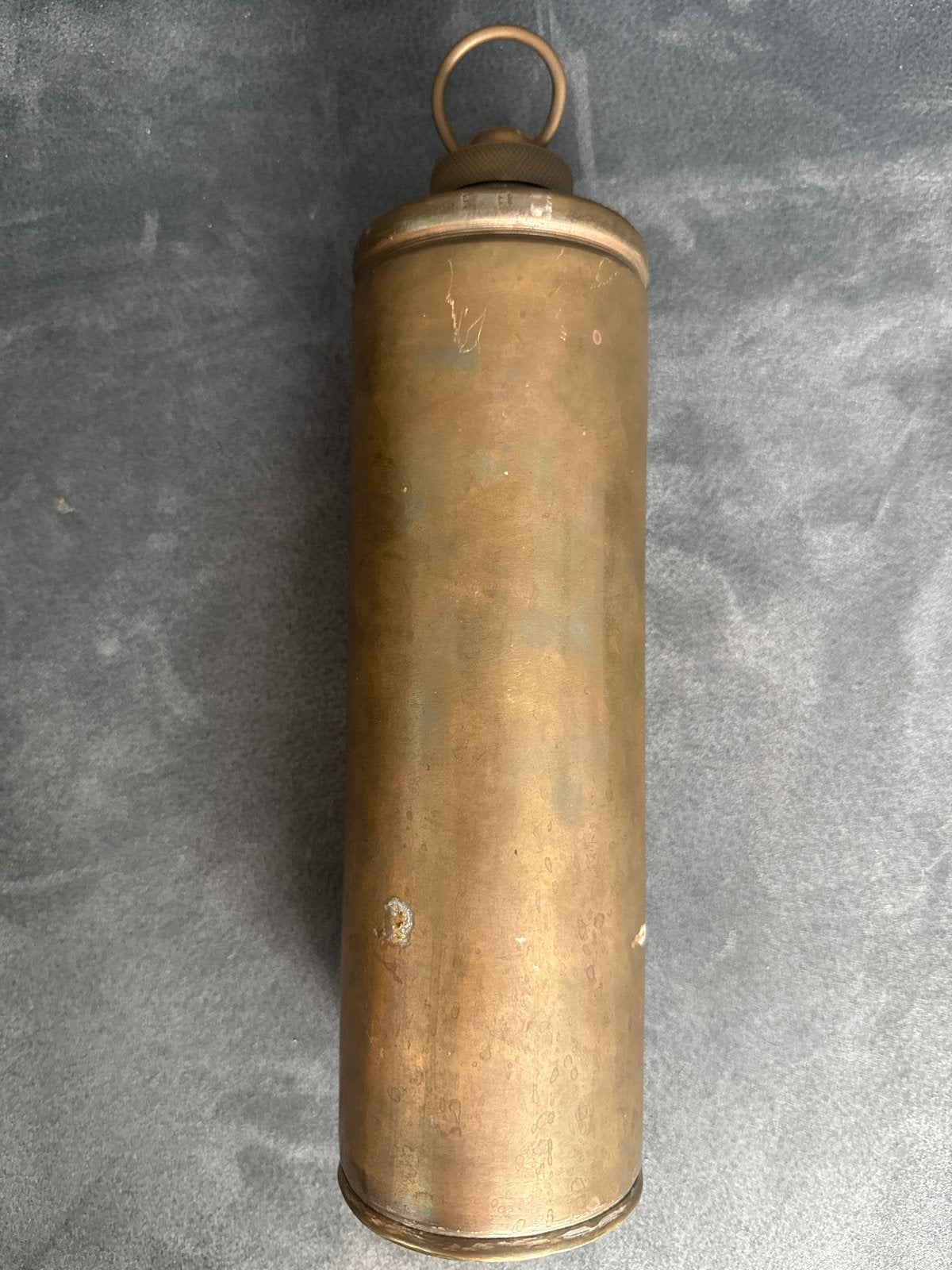 Antieke Koperen Oliekan met Draagring, Ophalen, Koper