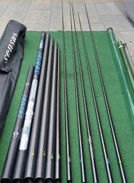 Sensas 404 power 11.5 mtr pack., Ophalen, Gebruikt, Vaste hengel
