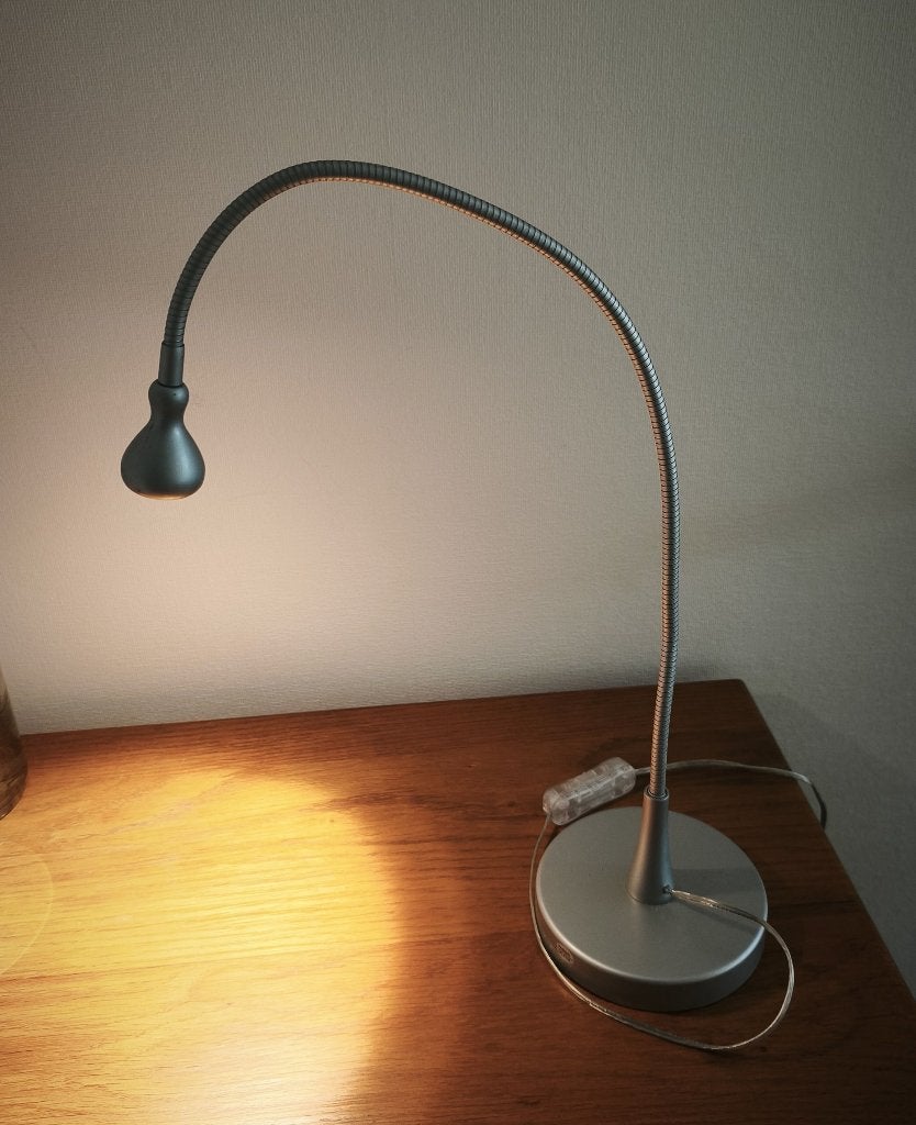IKEA Jansjö led leeslampje zilver, flexibele arm, Ophalen, Inclusief lichtbron, Nachtlamp, IKEA