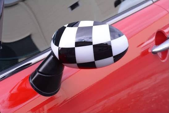 Racing flag checkered mirror caps voor BMW Mini Cooper, Auto-onderdelen, Spiegels, Ophalen of Verzenden, Nieuw, Mini