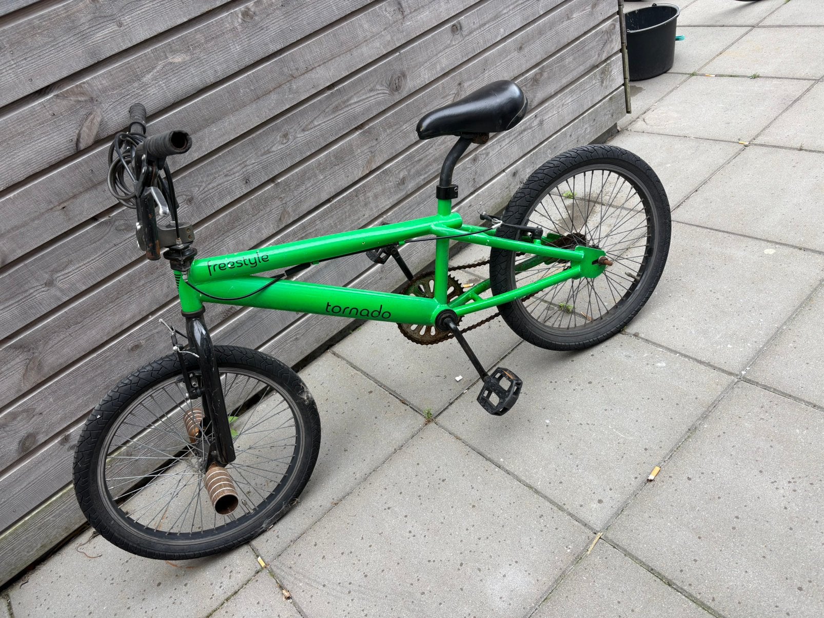 Opknapper ! Freestyle Tornado BMX - Groen, Staal, Velgrem, Ophalen of Verzenden, Voetsteunen